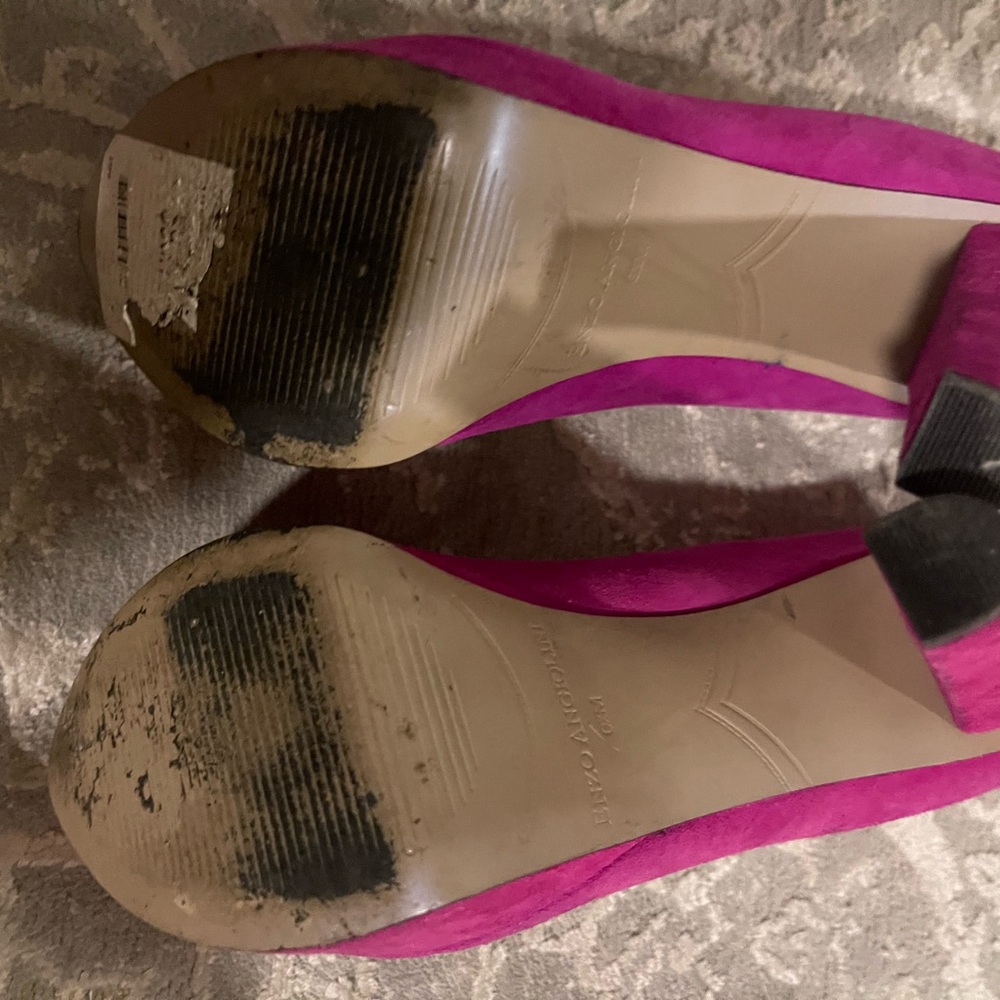 hot pink thick high heel shoe size 6.5 - Picture 8 of 11